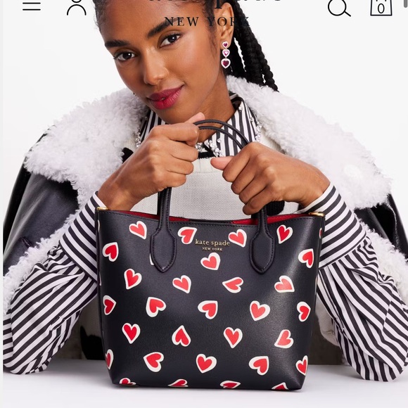 Kate Spade Stencil Hearts medium tote and wallet set - Picture 5 of 12